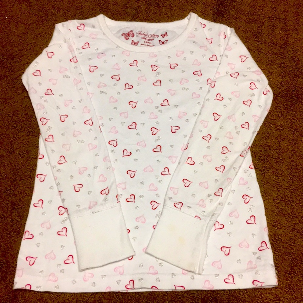 Faded Glory Girls size 6- 6 x hearts shirt
